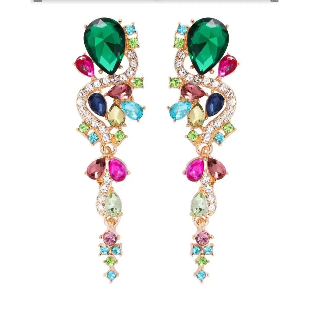 Multicolored Crystal Earrings